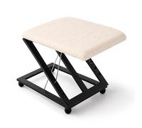 Oypla Adjustable Folding Cushion Padded Footstool Foot Rest Support Stool | Comfortable Leg Support for Lounging and Relaxing - Multiple Height Positions, Soft Cushioned Top, Folds Flat, Easy Storage