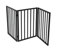 Oypla Black Dog Safety Folding Wooden Pet Gate Portable Indoor Barrier