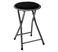 Oypla Padded Folding Breakfast Kitchen Stool Seat in Black Oypla Black