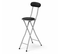 Oypla Padded Folding Breakfast Kitchen Bar Stool Seat in Black Oypla Black