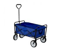 Oypla Blue Heavy Duty Foldable Garden Festival Trolley Cart Wagon Truck Wheelbarrow