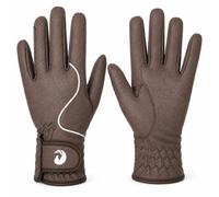 Oypla Coco Equestrian Brown (M) Ladies Breathable Synthetic Leather Horse Riding Gloves
