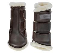 Oypla Coco Equestrian Dark Brown Faux Fur Horse Gaiters Tendon Boots - Full
