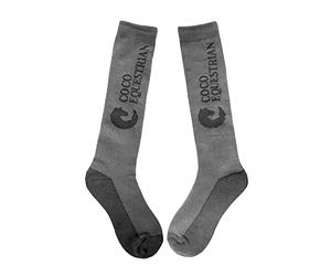 Oypla Coco Equestrian Light Grey Unisex Adult Breathable Knee High Long Boot Horse Riding Socks - 1 Pair