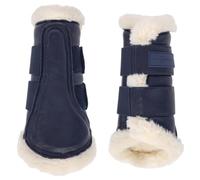 Oypla Coco Equestrian Navy Faux Fur Horse Gaiters Tendon Boots - Cob