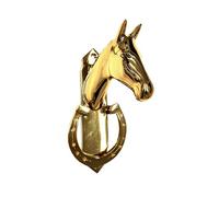 Oypla Coco Equestrian Solid Brass Horse Head Horseshoe Door Knocker