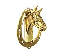 Oypla Coco Equestrian Solid Brass Horseshoe Horse Head Door Knocker