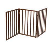 Oypla Dark Brown Dog Safety Folding Wooden Pet Gate Portable Indoor Barrier