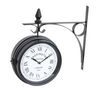 Oypla Double Sided Paddington Station Outdoor Garden Wall Clock in Black Oypla Black