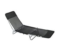Oypla Folding Reclining Sun Lounger in Black Oypla Black