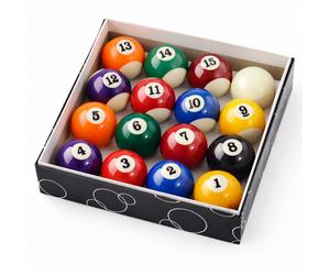 Oypla Full Size UK Regulation 16 Spots and Stripes Pool Ball Set 2"