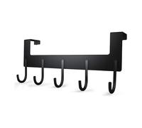 Oypla Heavy Duty Aluminium 5 Hook Over Door Organiser Rack Hanger