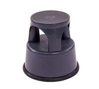 Oypla Heavy Duty Grey Plastic Rolling Kick Step Stool Non Slip - 150kg Capacity