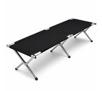 Oypla Heavy Duty Outdoor Folding Camping Bed with Carry Bag in Black | Size: Single Oypla Black Single