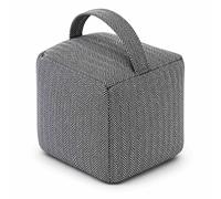 Oypla Herringbone Fabric Heavy Weighted Cube Door Stop Stopper with Handle