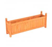 Large Wooden Rectangular Flower Planter Oypla Brown One Size