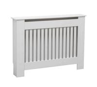 Oypla Medium Wooden Slatted Grill Radiator Cover Cabinet in White Oypla White