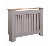 Oypla Medium Wooden Slatted Grill Radiator Cover Cabinet in Grey Oypla Grey