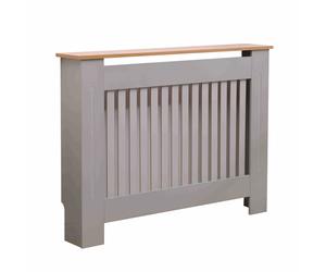 Oypla Medium Wooden Slatted Grill Radiator Cover Cabinet in Grey Oypla Grey