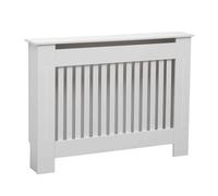 Oypla Medium Wooden Slatted Grill Radiator Cover Cabinet in White Oypla White