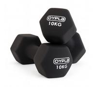 Oypla Pair of 10kg Hex Anti Roll Neoprene Non Slip Hand Dumbbells Workout Weights