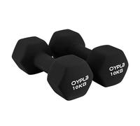 Oypla Pair of 10kg Hex Anti Roll Neoprene Non Slip Hand Dumbbells Workout Weights