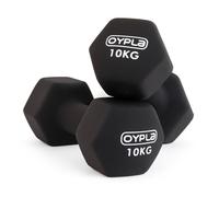 Oypla Pair of 10kg Neoprene Dumbbells in Black Oypla Black