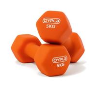 Oypla Pair of 5kg Hex Anti Roll Neoprene Non Slip Hand Dumbbells Workout Weights