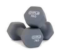Oypla Pair of 7kg Neoprene Dumbbells in Grey Oypla Grey