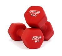 Oypla Pair of 8kg Hex Anti Roll Neoprene Non Slip Hand Dumbbells Workout Weights