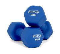 Oypla Pair Of 9Kg Hex Anti Roll Neoprene Non Slip Hand Dumbbells Workout Weights