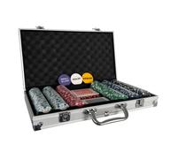 Oypla Poker Set - 300 Piece Texas Hold Em Complete With Chips, Cards, Dice, And Casino Style Case