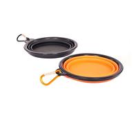 Set of 2 Collapsible Pet Travel Water Food Bowls Oypla Multi One Size