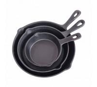 Oypla Set of 3 Cast Iron Non Stick Skillet Frying Cooking Pans