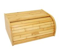 Oypla Single Layer Roll Top Bamboo Wooden Bread Bin Kitchen Storage