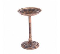 Oypla Traditional Ornamental Pedestal Garden Water Bird Bath (Bronze)