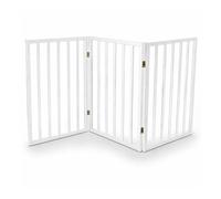 Oypla White Dog Safety Folding Wooden Pet Gate Portable Barrier