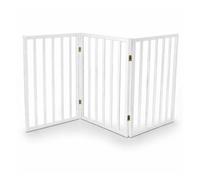 Oypla White Dog Safety Folding Wooden Pet Gate Portable Indoor Barrier