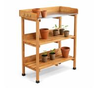 Oypla Wooden Potting Table Flower Plant Workbench Garden Greenhouse