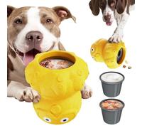 OYR Freeze Bone Dog Toy Interactive Treat Dispensing Chew Toy for Large Aggressive Chewers, Enrichment Puzzle Feeder for Mental Stimulation Reduces Anxiety & Extends Playtime (Yellow)