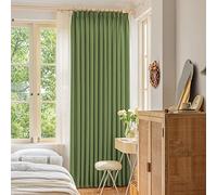 OYRING Pinch Pleated Curtain with Tie Back for Bedroom, Triple Woven, 85% Sun Protection, Pleated Curtain for Traverse Rod and Rail, 132.1 cm W x 182.9 cm L, Sage Green, 1 Panel