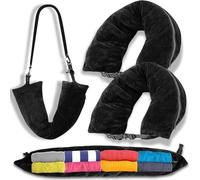 Oyrlize 2Pcs Stuffable Travel Pillow-Stuffable Neck Pillow for Travel-Soft Velvet Stuffable Travel Pillow Portable Plane Pillow Case Cover Stuffable with Clothes Airplane Essentials Accessories