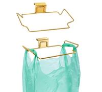 OYSIR 2 Pcs Stainless Steel Trash Bag Holder for Kitchen Cabinets Doors and Cupboards, Under Sink Bag Holder, Trash Cans, Kitchen Garbage Bag Holder, Kitchen Waste Can, Gold