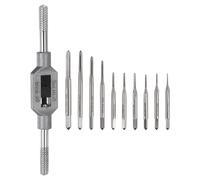 OYSKGNCMW 11pcs Micro Tap Wrench Set, 10pcs M1-M3.5 Mini Screw Taps + 1pcs M1-M8 / 1/16"-1/4" Adjustable Tap Wrench Hand Tapping Tool for Machinist Repair
