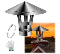 OYSKGNCMW Stainless Steel Chimney Cap Roof Vent Protector, Adjustable Cone Top Flue Cover for Fireplace, Wood Stove & Furnace Exhaust Pipe(220mm/8.7")