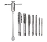 OYSKGNCMW T-Handle Ratchet Tap Wrench + Metric Tap Set, 7pcs M3 M4 M5 M6 M8 M10 M12 Thread Taps and M5-M12 Adjustable 10'' Long Ratcheting Wrench Hand Tapping Tools,(a23100900ux0655)