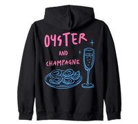 Oyster and Champagne Pairing Seafood Lover Food Drink Design Zip Hoodie