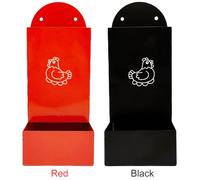 Oyster and Grit Feeder Hanging Chicken Feeder for Chicken Coop (Red Black)