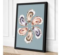 Oyster Circle Botanical Canvas Wall Art Print 24x16 Inch | Ready to Hang, Gallery Wrapped, Fade-Resistant Inks, Securely Packaged, UK Made