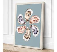 Oyster Circle Botanical Canvas Wall Art Print 24x16 Inch | Ready to Hang, Gallery Wrapped, Fade-Resistant Inks, Securely Packaged, UK Made